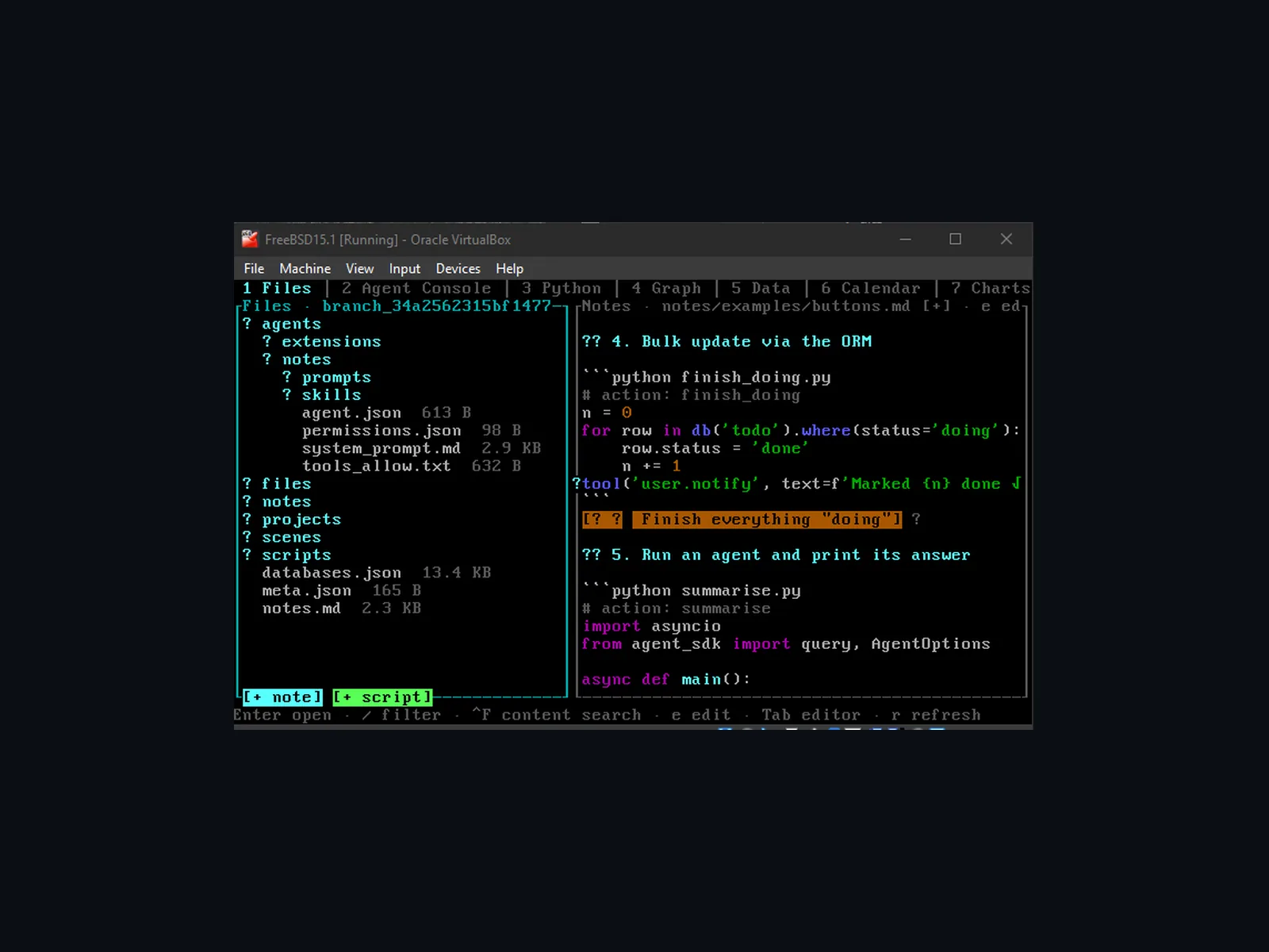 Calling a channel agent from a Python block